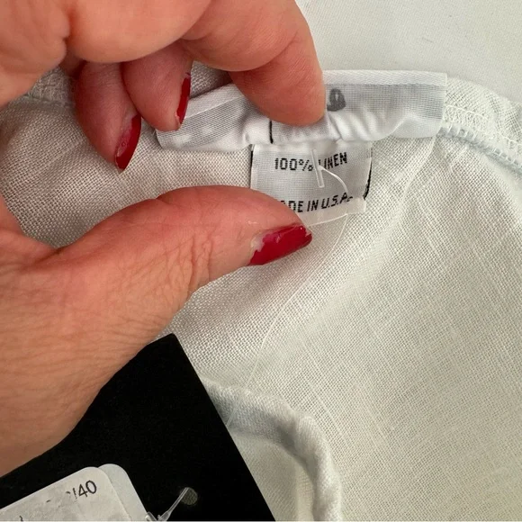 New Bryn Walker Long Bias Elastic Waist Linen A-Line Pull-On Skirt Sz XXS White - Picture 6 of 9